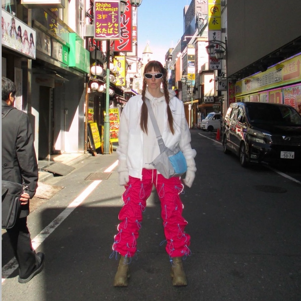 Pink Ruched Pants with Drawstring Details - Picture 5 of 5